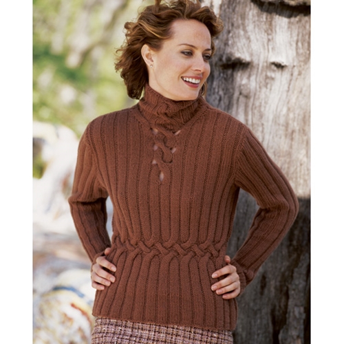 Reversible Drape Side Ribbed Turtleneck