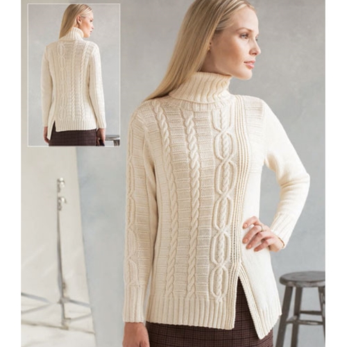 ASYMMETRICAL TURTLENECK – Vogue Knitting